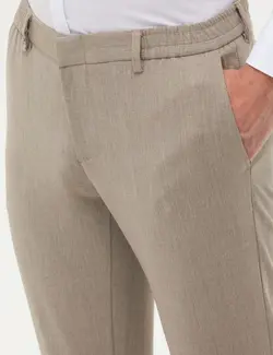 شلوار مردانه طرحدار جذب قهوه ای روشن پیرکاردین