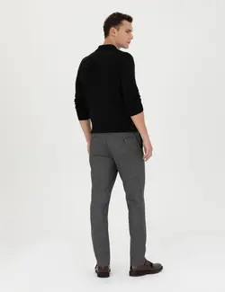 شلوار مردانه طرحدار جذب خاکستری پیرکاردین