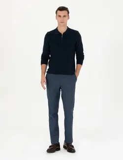 شلوار مردانه طرحدار جذب سرمه ای پیرکاردین