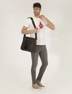 شلوار جین مردانه جذب خاکستری تیره پیرکاردین