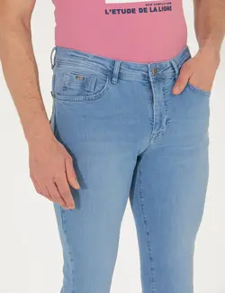 شلوار جین مردانه جذب آبی روشن پیرکاردین