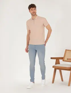 شلوار جین مردانه جذب آبی روشن پیرکاردین