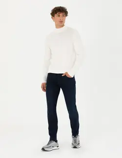 شلوار جین مردانه جذب سرمه ای تیره پیرکاردین