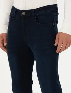 شلوار جین مردانه جذب سرمه ای تیره پیرکاردین