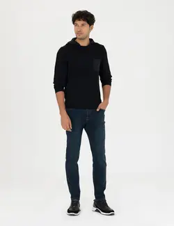 شلوار جین مردانه جذب سرمه ای تیره پیرکاردین