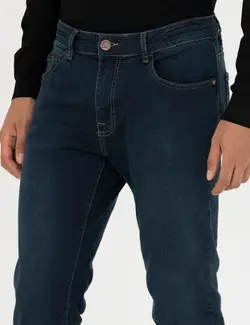 شلوار جین مردانه جذب سرمه ای تیره پیرکاردین