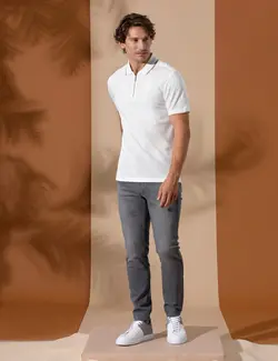 شلوار جین مردانه جذب خاکستری پیرکاردین