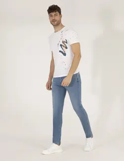 شلوار جین مردانه جذب آبی نیلی پیرکاردین