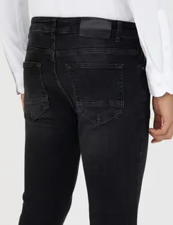 شلوار جین مردانه جیبدار جذب سیاه پیرکاردین