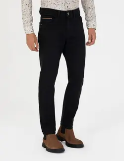 شلوار جین مردانه جیبدار جذب سیاه پیرکاردین