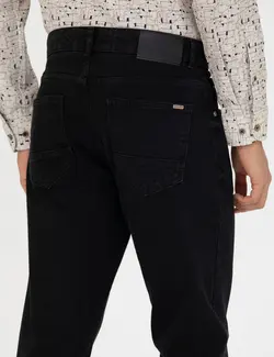 شلوار جین مردانه جیبدار جذب سیاه پیرکاردین