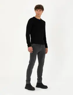 شلوار جین مردانه جیبدار جذب زغالی پیرکاردین