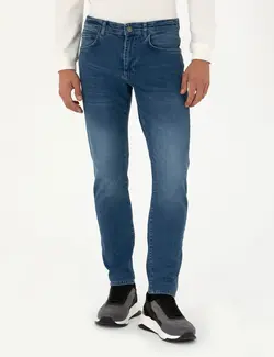 شلوار جین مردانه جیبدار جذب آبی پیرکاردین