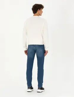 شلوار جین مردانه جیبدار جذب آبی پیرکاردین