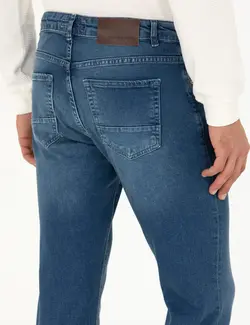 شلوار جین مردانه جیبدار جذب آبی پیرکاردین