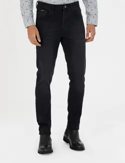 شلوار جین مردانه جیبدار جذب سیاه پیرکاردین