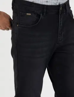 شلوار جین مردانه جیبدار جذب سیاه پیرکاردین