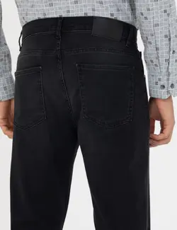 شلوار جین مردانه جیبدار جذب سیاه پیرکاردین