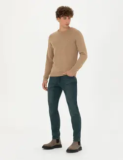 شلوار جین مردانه جیبدار جذب آبی پیرکاردین