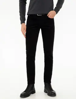 شلوار کتان و پارچه ای مردانه جیبدار جذب سیاه پیرکاردین