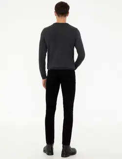 شلوار کتان و پارچه ای مردانه جیبدار جذب سیاه پیرکاردین