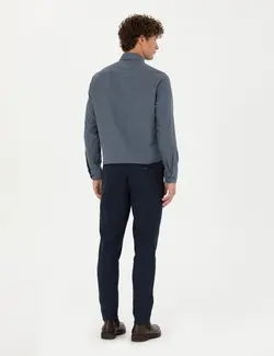 شلوار کتان و پارچه ای مردانه جذب سرمه ای پیرکاردین