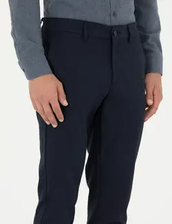 شلوار کتان و پارچه ای مردانه جذب سرمه ای پیرکاردین