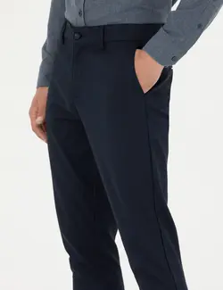 شلوار کتان و پارچه ای مردانه جذب سرمه ای پیرکاردین