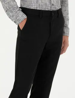 شلوار کتان و پارچه ای مردانه جذب سیاه پیرکاردین