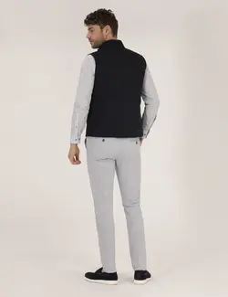 شلوار کتان و پارچه ای مردانه جذب آبی روشن پیرکاردین