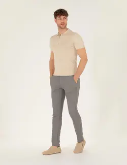 شلوار کتان و پارچه ای مردانه جذب خاکستری پیرکاردین