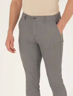 شلوار کتان و پارچه ای مردانه جذب خاکستری پیرکاردین