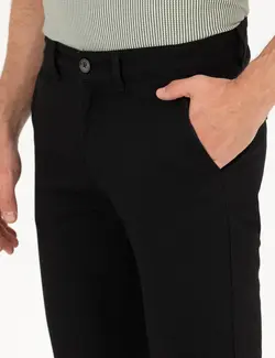 شلوار کتان و پارچه ای مردانه جذب سیاه پیرکاردین