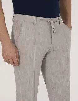 شلوار کتان و پارچه ای مردانه جذب بژ تیره پیرکاردین