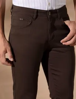 شلوار کتان و پارچه ای مردانه جذب قهوه ای  پیرکاردین