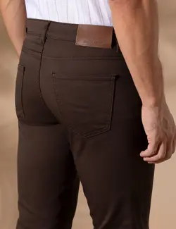 شلوار کتان و پارچه ای مردانه جذب قهوه ای  پیرکاردین