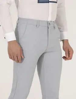 شلوار کتان و پارچه ای مردانه جذب آبی روشن پیرکاردین