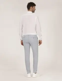 شلوار کتان و پارچه ای مردانه جذب آبی روشن پیرکاردین