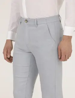 شلوار کتان و پارچه ای مردانه جذب آبی روشن پیرکاردین