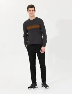 شلوار کتان و پارچه ای مردانه طرحدار جیبدار جذب سیاه پیرکاردین