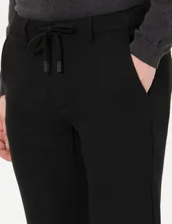 شلوار کتان و پارچه ای مردانه طرحدار جیبدار جذب سیاه پیرکاردین