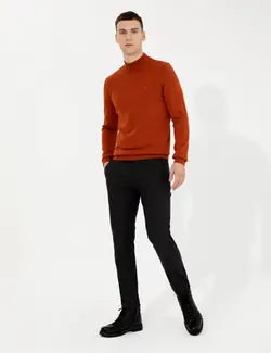 شلوار کتان و پارچه ای مردانه طرحدار جیبدار جذب سیاه پیرکاردین