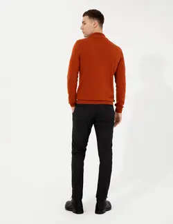 شلوار کتان و پارچه ای مردانه طرحدار جیبدار جذب سیاه پیرکاردین