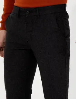 شلوار کتان و پارچه ای مردانه طرحدار جیبدار جذب سیاه پیرکاردین