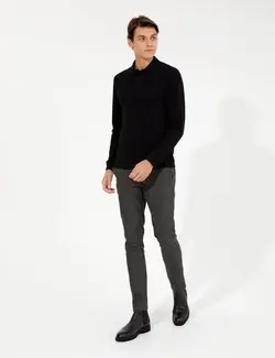 شلوار کتان و پارچه ای مردانه طرحدار جیبدار جذب خاکی پیرکاردین