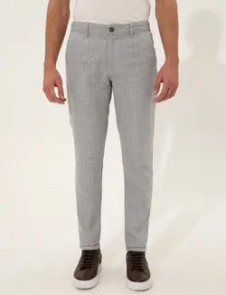 شلوار کتان و پارچه ای مردانه جیبدار راه جذب آبی روشن پیرکاردین