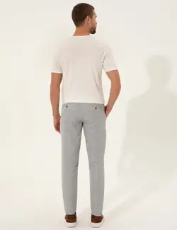 شلوار کتان و پارچه ای مردانه جیبدار راه جذب آبی روشن پیرکاردین