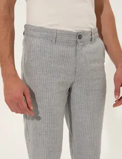 شلوار کتان و پارچه ای مردانه جیبدار راه جذب آبی روشن پیرکاردین