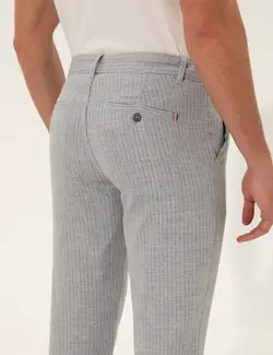 شلوار کتان و پارچه ای مردانه جیبدار راه جذب آبی روشن پیرکاردین