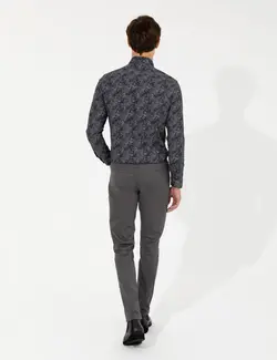 شلوار کتان و پارچه ای مردانه جیبدار جذب خاکستری تیره پیرکاردین